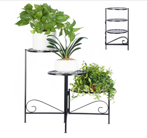 New HFHOME 3-Tier Vertical Wrought Iron Plant Stand, 23