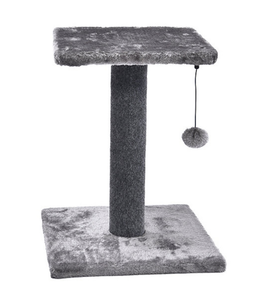 New Grey Cat Craft 2-Level Plush Cat Scratching Post with Perch