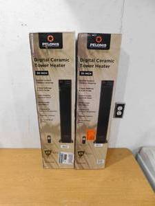 (2) Pelonis 30 in. 1500-Watt Digital Tower Ceramic Heater