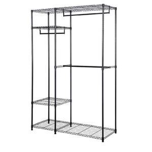 lot 87 image: Black Iron Clothes Rack 17.72 in. W x 70.87 in. H