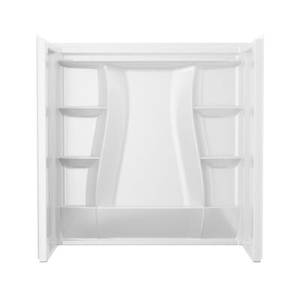 lot 122 image: Delta Classic 500 60 in. W x 61.25 in. H x 30 in. D 3-Piece Direct-to-Stud Alcove Tub Surrounds in High Gloss White