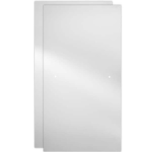 lot 126 image: Delta 29-132 in. x 67-34 in. x 14 in. (6mm) Frameless Sliding Shower Door Glass Panels in Frosted (For 50-60 in. Doors)