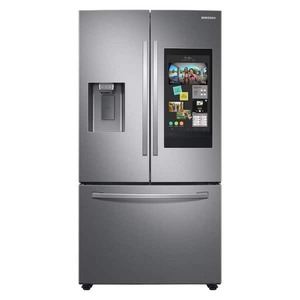 lot 132 image: Samsung 35.75 in. W 26.5 cu. ft. 3-Door Family Hub French Door Smart Refrigerator in Fingerprint Resistant Stainless Steel