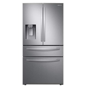 lot 133 image: Samsung 28 cu. ft. 4-Door French Door Smart Refrigerator in Fingerprint Resistant Stainless Steel, Standard Depth