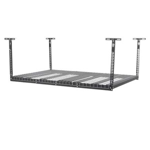 lot 169 image: Husky Adjustable Height Garage Overhead Ceiling Storage Rack in Black (42 in. H x 96 in. W x 32 in. D)