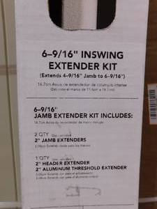 lot 75 image: Feather River Doors 6-916 in. Primed Wood Jamb Extender Kit with Zinc Sill Extender