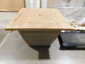 lot 92 image: Sunjoy AmberCove Belson 37.99 in. W Outdoor Steel Propane Firepit Table