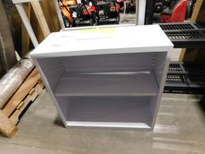 lot 113 image: 28 in. White Metal 2-shelf Standard Bookcase with Adjustable Shelves