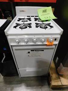 lot 131 image: Summit Appliance 20 in. 2.46 cu. ft. LP Gas Range in White, Battery Powered