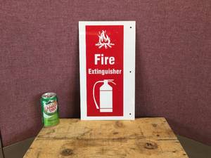 Fire Extinguisher Two Sided Enamel Sign