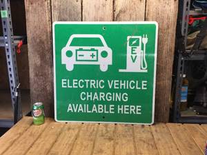 EV Electric Vehicle Charging Available Here Sign