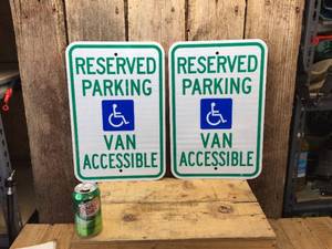 Pair Reserved Parking Van Accessible Signs