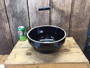 Antique Brown Glaze Crock Bowl
