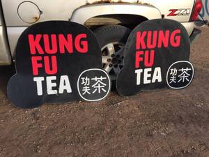 Pair Kung Fu Tea Acrylic Signs