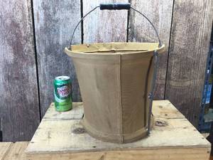Vintage Collapsible Canvas Folding Pail