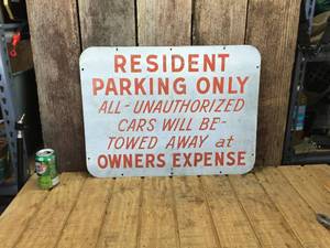 Resident Parking Only Metal Sign