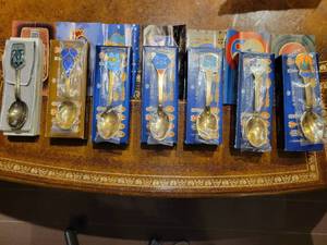 lot 49 image: A group of 7 Sterling Silver Christmas Spoons by A. Michelsen 1973-1979