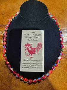lot 55 image: A Venetian Mosaic Glass Bead Necklace.