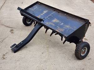 lot 60 image: Pull Behind Riding Lawn Tractor Yard Aerator Attachment