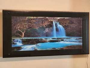 lot 76 image: Wall Mounted Motion Waterfall Glass Picture