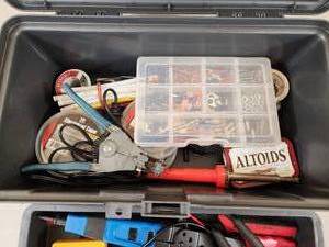 lot 88 image: Electricians Toolbox with Contents