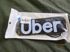 uber lighted car sign