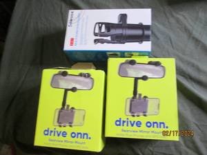 2 phone rearview mear mounts and 2 in1 cup holder