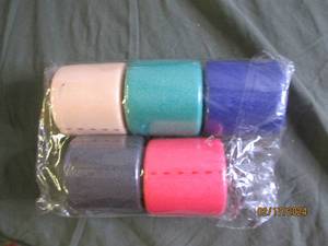 5 multicolored rolls of foam underwrap tape athletic foam tape pre wrap breathable