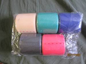 5 multicolored rolls of foam underwrap tape athletic foam tape pre wrap breathable