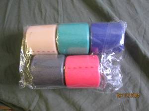 5 multicolored rolls of foam underwrap tape athletic foam tape pre wrap breathable
