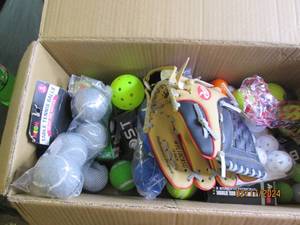 box of various balls...