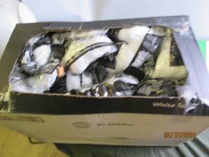 box of white spiderwebs...