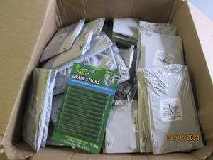 box of green gobbler drain sticks...