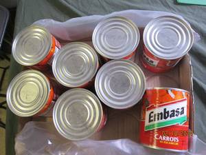8 cans of embasa carrots best buy date of august 2023 each can is 1lb 10ozs