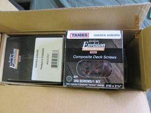 case of 4 boxes of envision composite deck screw 350 screws per box #10x 2 12 inch 1 bit in each box