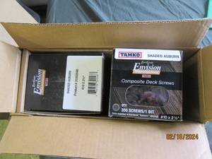 case of 4 boxes of envision composite deck screw 350 screws per box #10x 2 12 inch 1 bit in each box