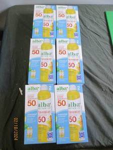 6 boxes of 2 alba botanica broad spectrum coconut suncreen 50 spf