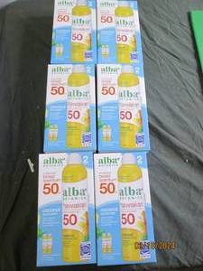 6 boxes of 2 alba botanica broad spectrum coconut suncreen 50 spf