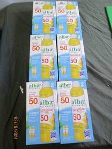6 boxes of 2 alba botanica broad spectrum coconut suncreen 50 spf