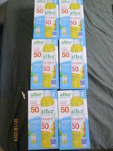 6 boxes of 2 alba botanica broad spectrum coconut suncreen 50 spf