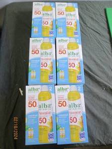 6 boxes of 2 alba botanica broad spectrum coconut suncreen 50 spf