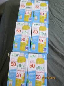 6 boxes of 2 alba botanica broad spectrum coconut suncreen 50 spf