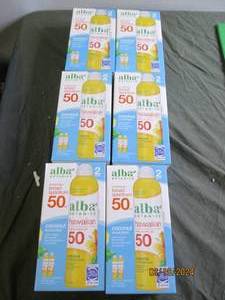 6 boxes of 2 alba botanica broad spectrum coconut suncreen 50 spf