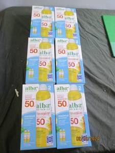 6 boxes of 2 alba botanica broad spectrum coconut suncreen 50 spf