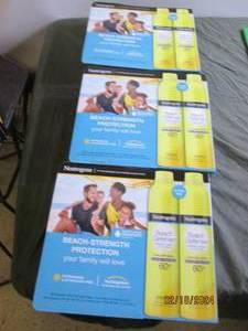 3 boxes of beach strength protection neutrogena sunscreen 60 spf