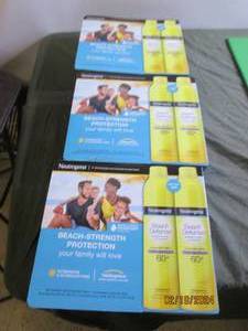 3 boxes of beach strength protection neutrogena sunscreen 60 spf
