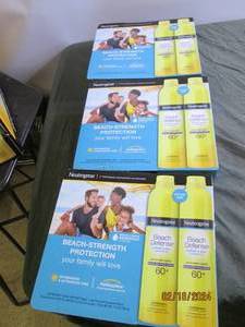 3 boxes of beach strength protection neutrogena sunscreen 60 spf