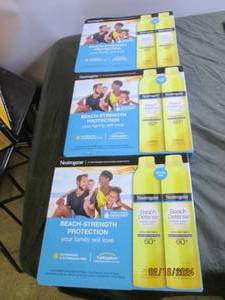 3 boxes of beach strength protection neutrogena sunscreen 60 spf