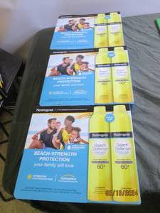 3 boxes of beach strength protection neutrogena sunscreen 60 spf