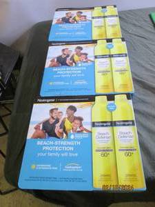 3 boxes of beach strength protection neutrogena sunscreen 60 spf